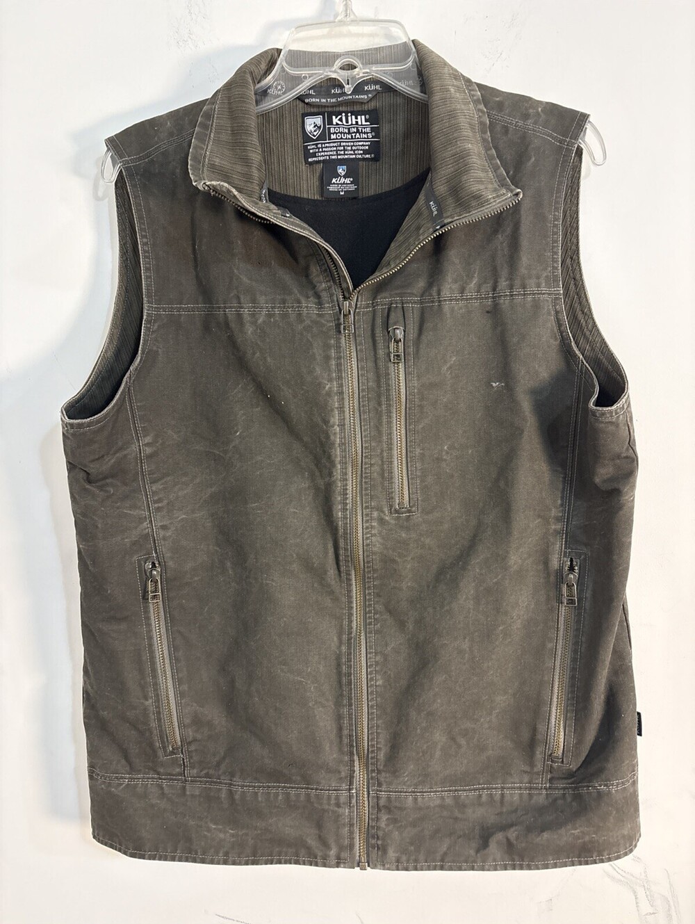 Kuhl Burr Vest Men's Med Espresso Brown Cotton Canvas Fleece Lined